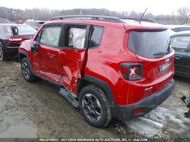 ZACCJBBH4FPB83253 - 2015 JEEP RENEGADE LATITUDE RED photo 3