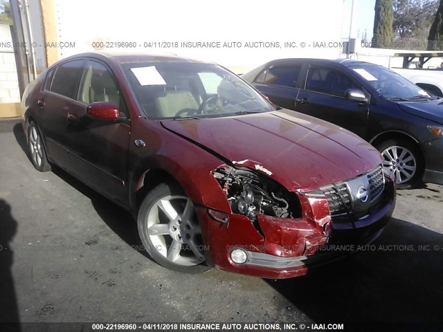 1N4BA41E34C810997 - 2004 NISSAN MAXIMA SE/SL BURGUNDY photo 1