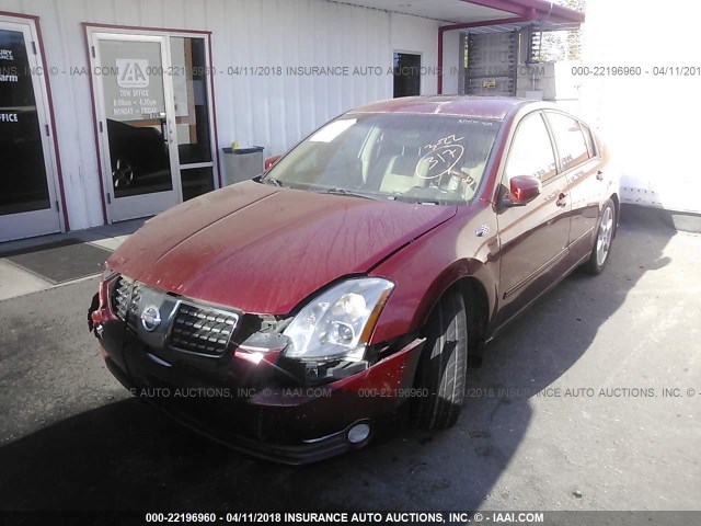 1N4BA41E34C810997 - 2004 NISSAN MAXIMA SE/SL BURGUNDY photo 2