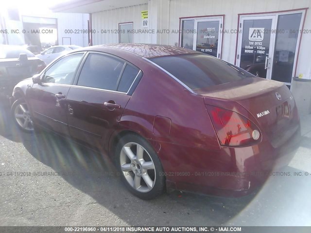 1N4BA41E34C810997 - 2004 NISSAN MAXIMA SE/SL BURGUNDY photo 3