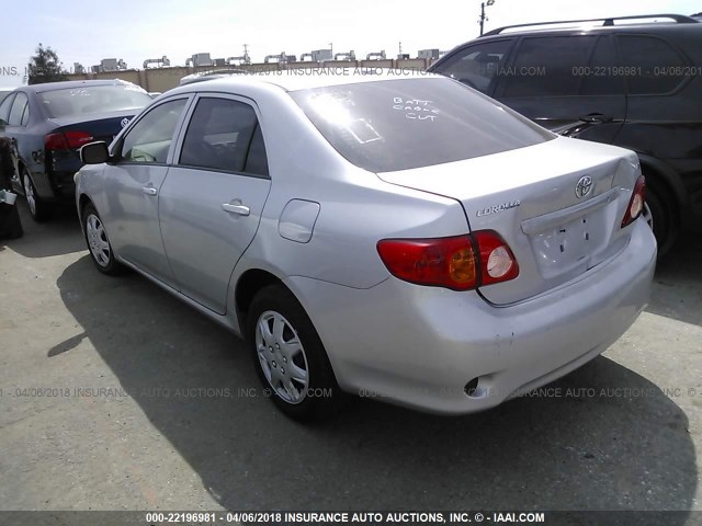 1NXBU4EE5AZ277435 - 2010 TOYOTA COROLLA S/LE/XLE SILVER photo 3