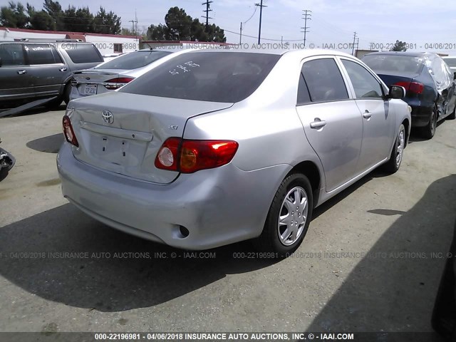 1NXBU4EE5AZ277435 - 2010 TOYOTA COROLLA S/LE/XLE SILVER photo 4