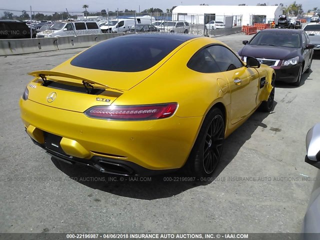 WDDYJ7JAXGA007953 - 2016 MERCEDES-BENZ AMG GT S YELLOW photo 4