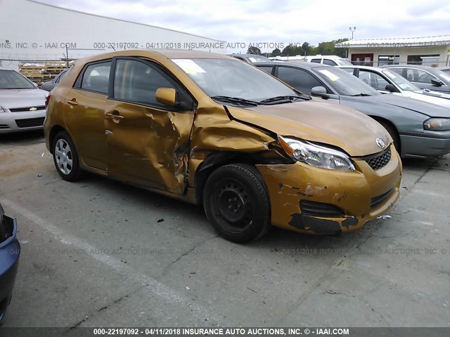 2T1KU40E39C160182 - 2009 TOYOTA COROLLA MATRIX  GOLD photo 1
