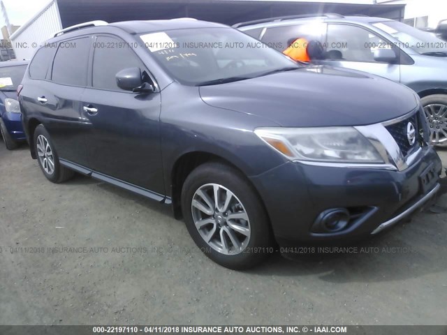 5N1AR2MN5DC650213 - 2013 NISSAN PATHFINDER S/SV/SL/PLATINUM GRAY photo 1