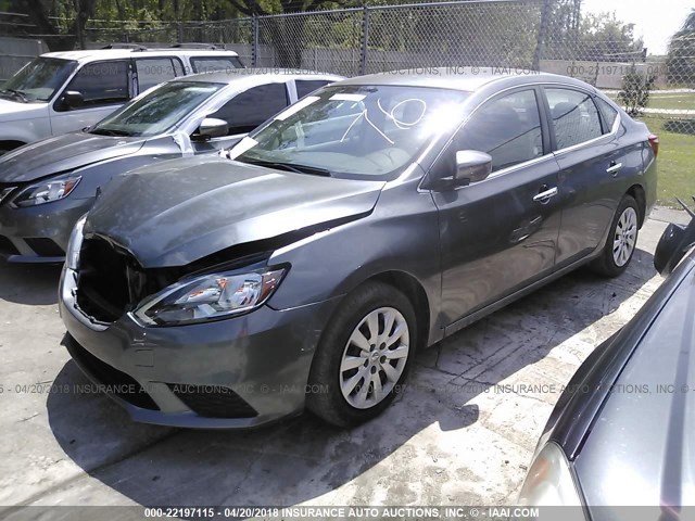 3N1AB7AP4HL652222 - 2017 NISSAN SENTRA S/SV/SR/SL GRAY photo 2