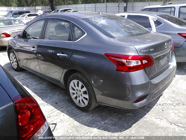 3N1AB7AP4HL652222 - 2017 NISSAN SENTRA S/SV/SR/SL GRAY photo 3