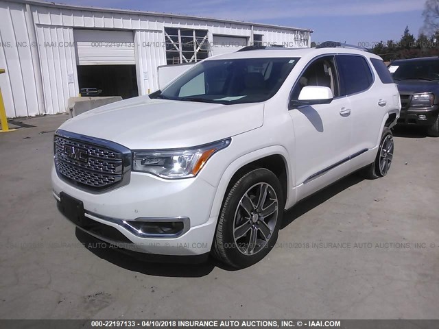 1GKKNPLS5HZ161407 - 2017 GMC ACADIA DENALI WHITE photo 2