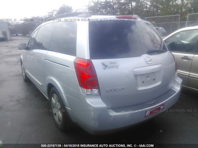 5N1BV28U45N104008 - 2005 NISSAN QUEST S/SE/SL GRAY photo 3