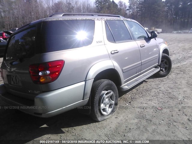 5TDBT44A12S136230 - 2002 TOYOTA SEQUOIA SR5 GRAY photo 4