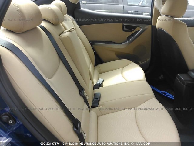 KMHDH4AE6DU532391 - 2013 HYUNDAI ELANTRA GLS/LIMITED BLUE photo 8