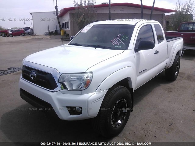 5TFTU4GN1EX052097 - 2014 TOYOTA TACOMA PRERUNNER ACCESS CAB WHITE photo 2