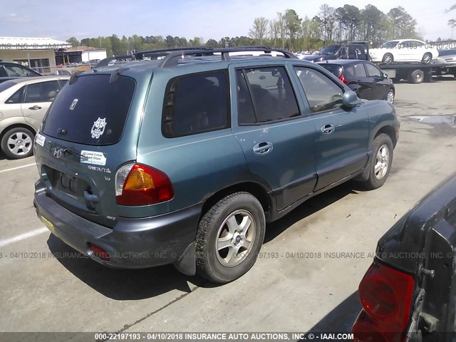 KM8SC73D92U252795 - 2002 HYUNDAI SANTA FE GLS/LX GREEN photo 4