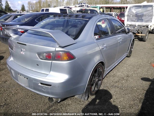 JA32U8FW7AU007530 - 2010 MITSUBISHI LANCER GTS SILVER photo 4