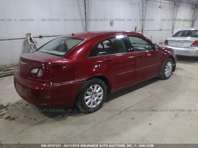 1C3LC46K97N511602 - 2007 CHRYSLER SEBRING RED photo 4