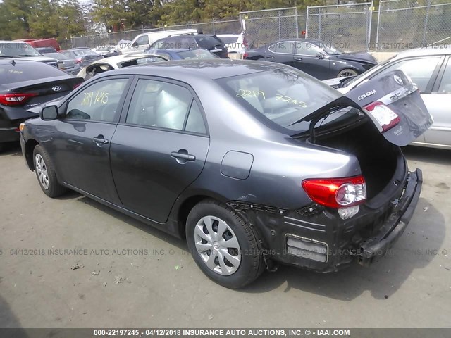 2T1BU4EE5BC572506 - 2011 TOYOTA COROLLA S/LE GRAY photo 3