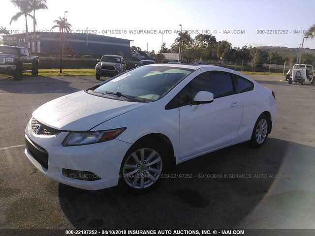2HGFG3B10CH545887 - 2012 HONDA CIVIC EXL WHITE photo 2