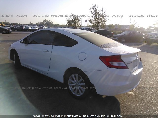 2HGFG3B10CH545887 - 2012 HONDA CIVIC EXL WHITE photo 3