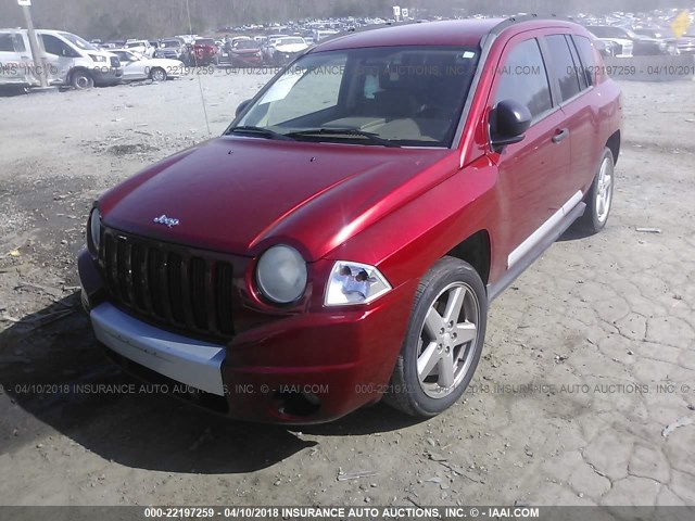 1J8FF57W47D278556 - 2007 JEEP COMPASS LIMITED RED photo 2