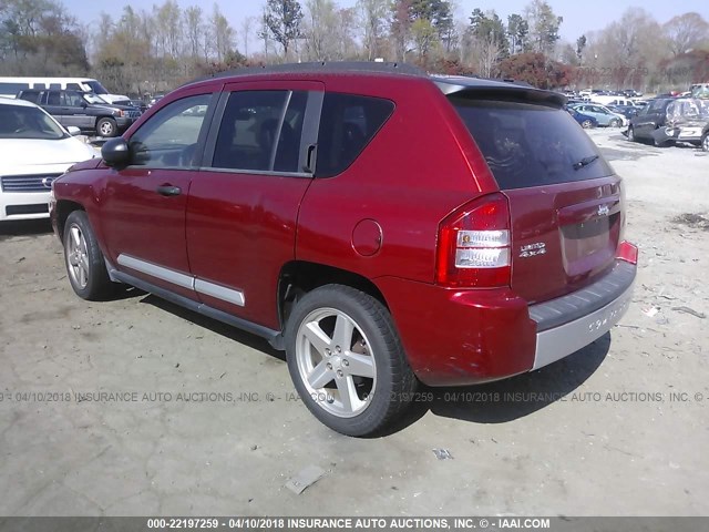 1J8FF57W47D278556 - 2007 JEEP COMPASS LIMITED RED photo 3