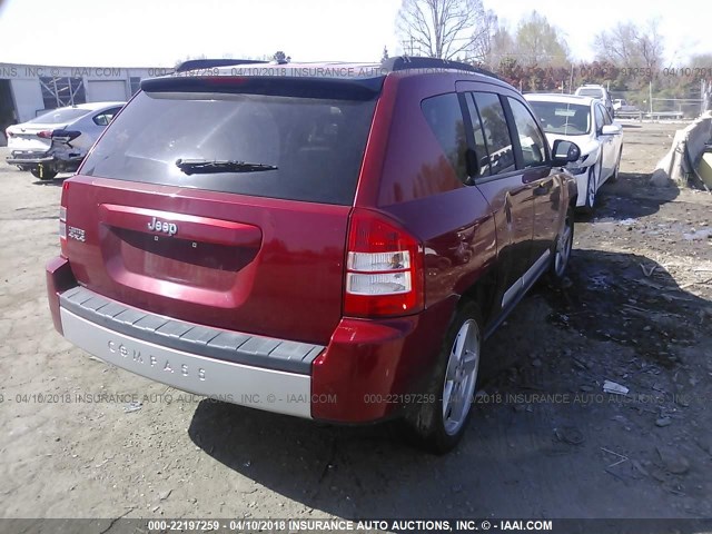 1J8FF57W47D278556 - 2007 JEEP COMPASS LIMITED RED photo 4