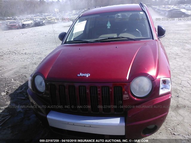 1J8FF57W47D278556 - 2007 JEEP COMPASS LIMITED RED photo 6