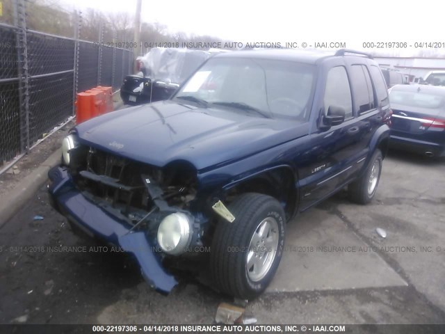 1J4GL58K92W187631 - 2002 JEEP LIBERTY LIMITED BLUE photo 2