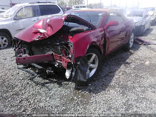 2G1FC3D31D9228052 - 2013 CHEVROLET CAMARO LT MAROON photo 2