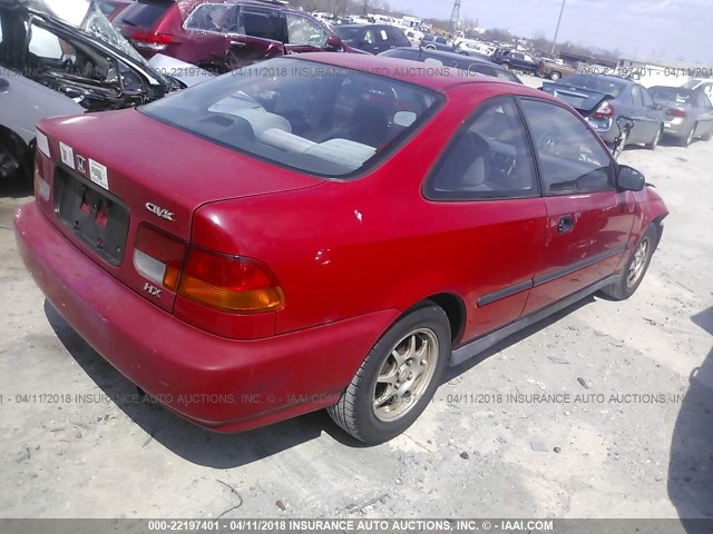 1HGEJ7221WL007817 - 1998 HONDA CIVIC HX RED photo 4