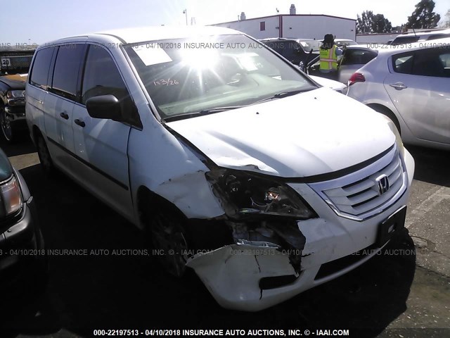 5FNRL382X9B057598 - 2009 HONDA ODYSSEY LX WHITE photo 1