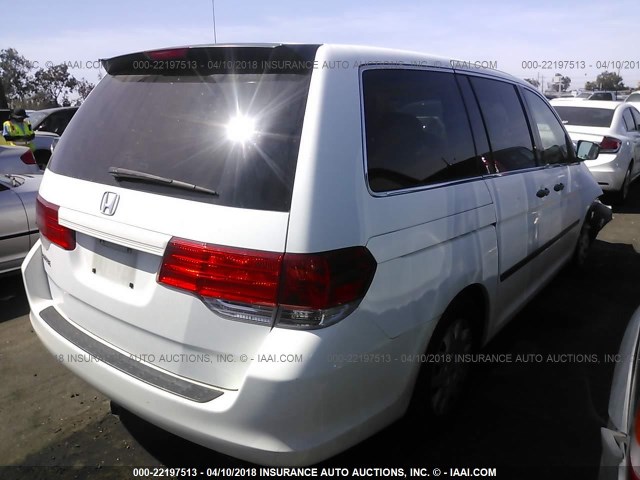 5FNRL382X9B057598 - 2009 HONDA ODYSSEY LX WHITE photo 4