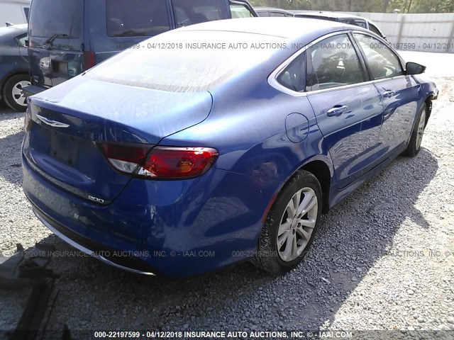 1C3CCCAB8GN167388 - 2016 CHRYSLER 200 LIMITED BLUE photo 4