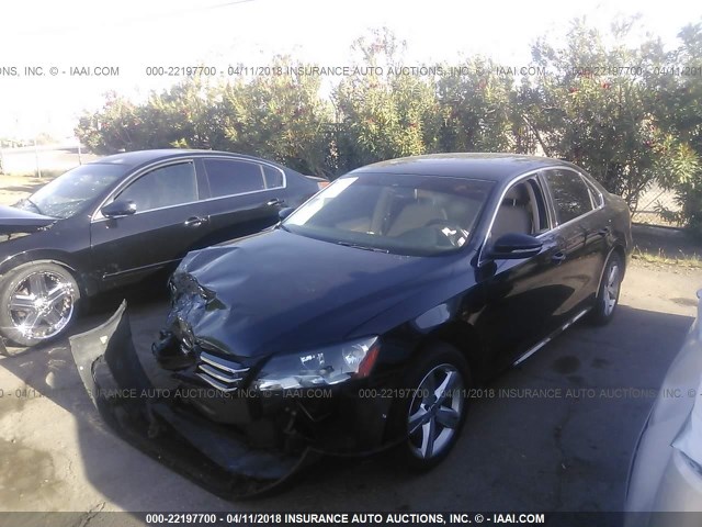 1VWBH7A30CC019215 - 2012 VOLKSWAGEN PASSAT SE BLACK photo 2