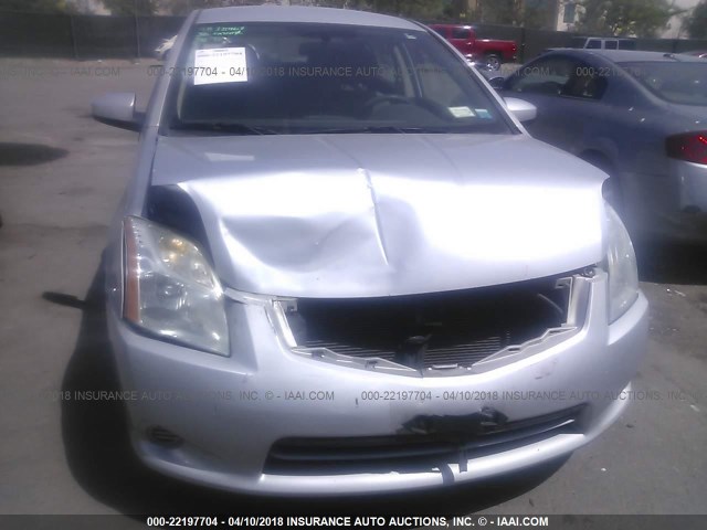 3N1AB6AP2AL655619 - 2010 NISSAN SENTRA 2.0/2.0S/SR/2.0SL SILVER photo 6