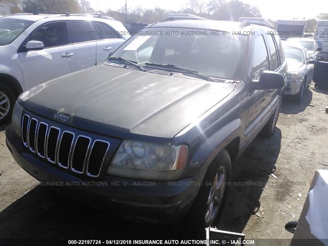 1J8GX58JX2C245127 - 2002 JEEP GRAND CHEROKEE LIMITED GRAY photo 2