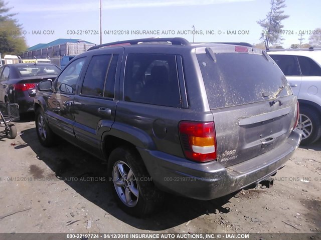 1J8GX58JX2C245127 - 2002 JEEP GRAND CHEROKEE LIMITED GRAY photo 3