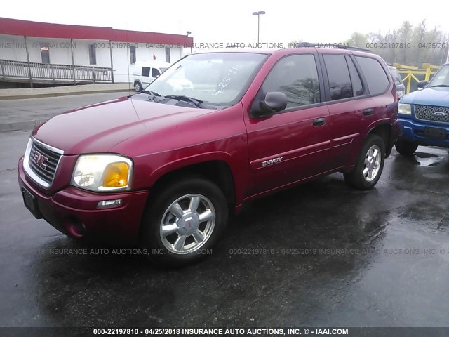 1GKDT13S642188789 - 2004 GMC ENVOY RED photo 2