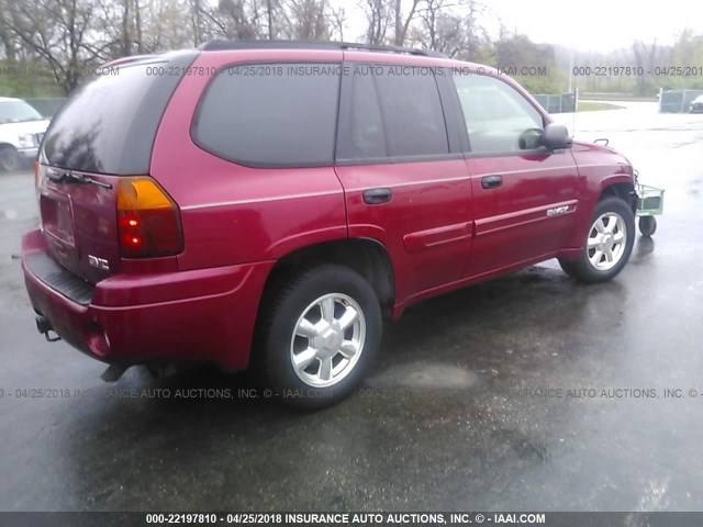 1GKDT13S642188789 - 2004 GMC ENVOY RED photo 4