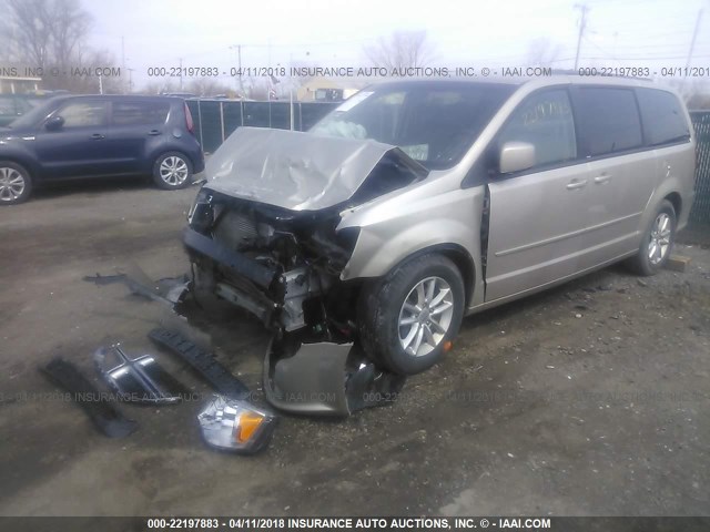 2C4RDGCG6DR641176 - 2013 DODGE GRAND CARAVAN SXT GOLD photo 2