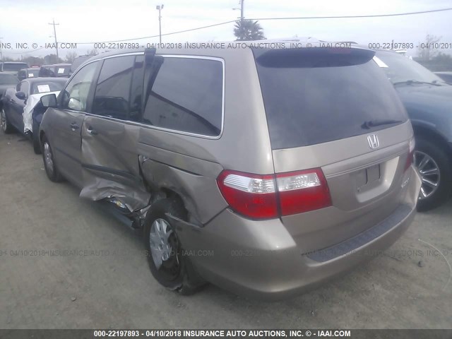 5FNRL38296B056177 - 2006 HONDA ODYSSEY LX GOLD photo 3