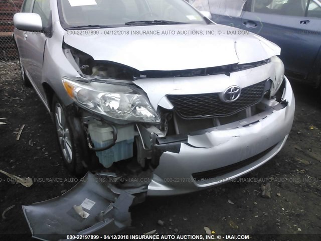 1NXBU4EE2AZ254100 - 2010 TOYOTA COROLLA S/LE/XLE SILVER photo 6