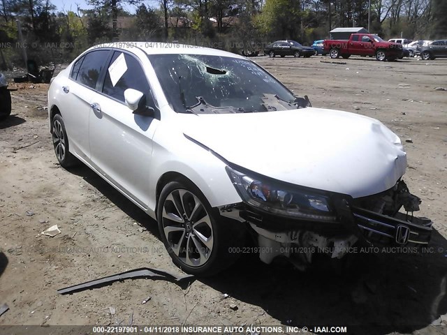 1HGCR2F53EA091124 - 2014 HONDA ACCORD SPORT WHITE photo 1