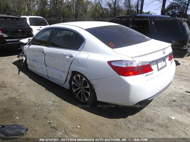 1HGCR2F53EA091124 - 2014 HONDA ACCORD SPORT WHITE photo 3