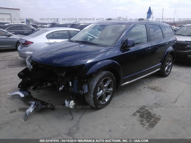 3C4PDCGB2HT529511 - 2017 DODGE JOURNEY CROSSROAD BLUE photo 2