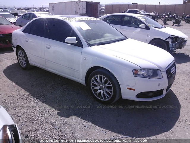 WAUAF78E08A133825 - 2008 AUDI A4 2.0T WHITE photo 1