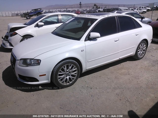 WAUAF78E08A133825 - 2008 AUDI A4 2.0T WHITE photo 2