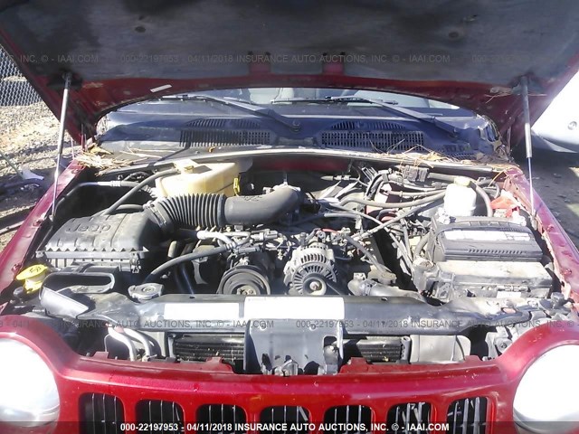 1J4GL48K57W675976 - 2007 JEEP LIBERTY SPORT 红色 照片 10