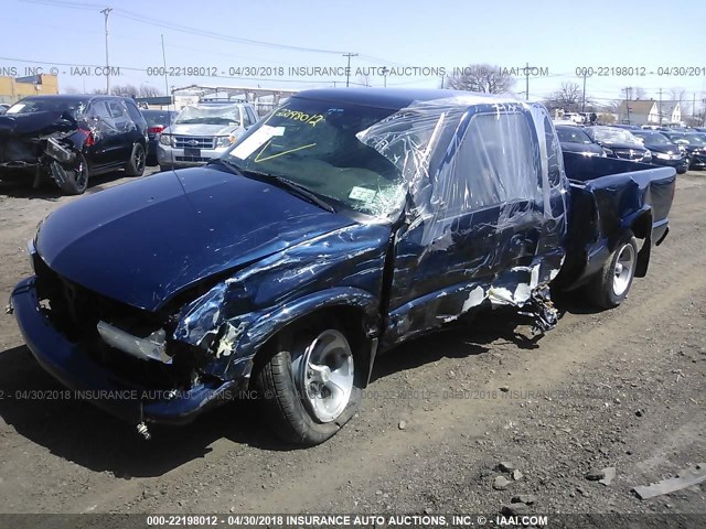 1GCCS19H238212104 - 2003 CHEVROLET S TRUCK S10 BLUE photo 2