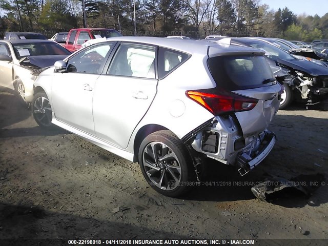 JTNKARJE6GJ502497 - 2016 TOYOTA SCION IM SILVER photo 3