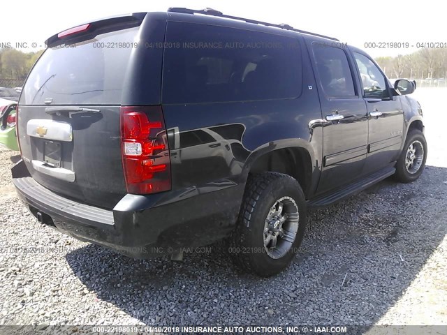 1GNSKJE78DR112147 - 2013 CHEVROLET SUBURBAN K1500 LT BLACK photo 4